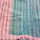 Striped vintage kantha quilt, reverse side