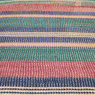 Pastel striped vintage kantha quilt, reverse side