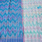 Turquoise chevron vintage kantha quilt, stitch detail
