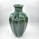 Octavia glazed ceramic vase in blue and green, 32 cm tall, handmade in Vietnam