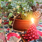 Vintage red lacquer wooden bowl, fruit or display, detail