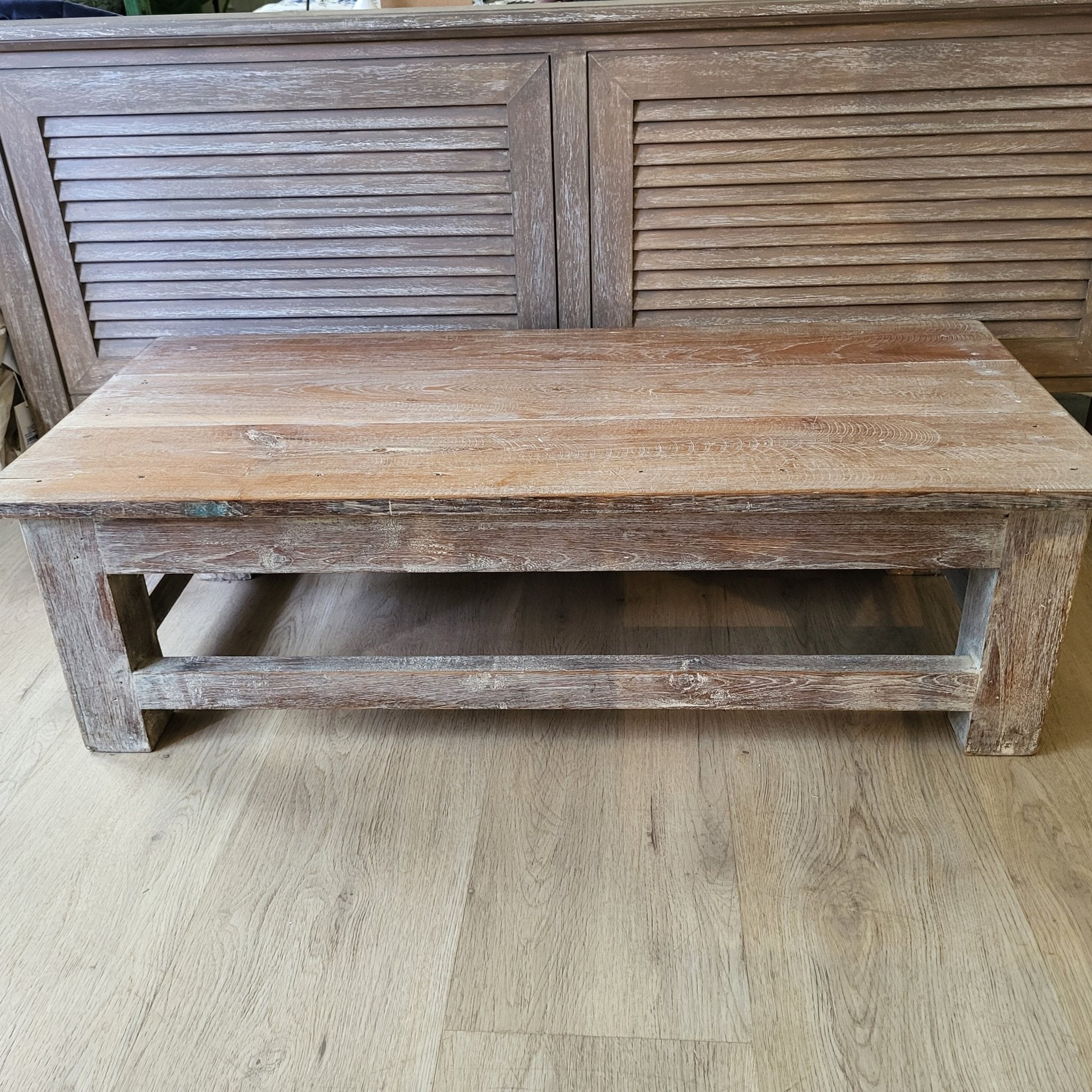 Vintage teak low table, 100 x 47cm, ideal at the end of a bed