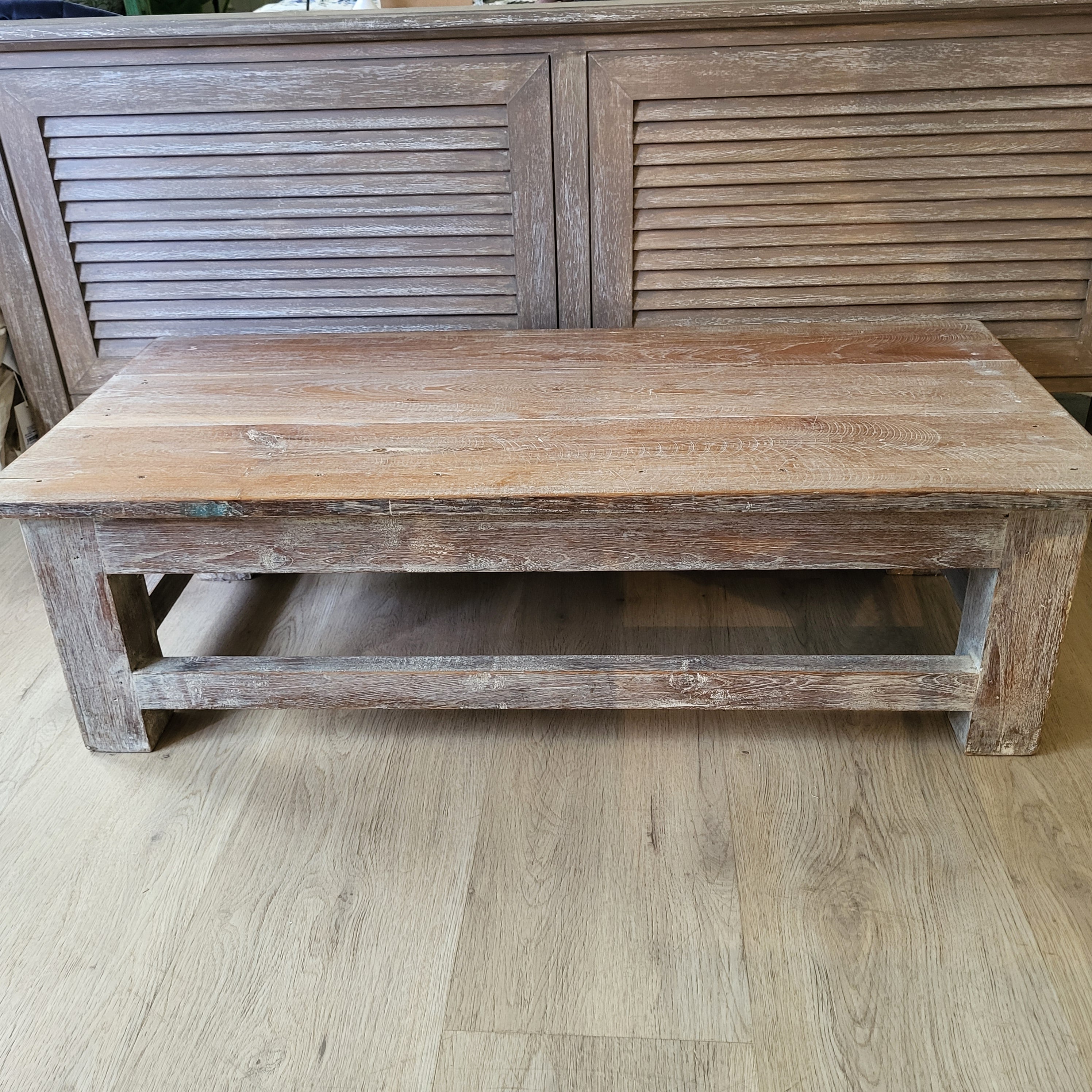 Vintage teak low table, 100 x 47cm, ideal at the end of a bed