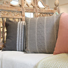 Charcoal Minerva woven cushion by Weaver Green, recycled yarn, 45 cm