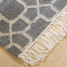 Ink blue Kasbah Moroccan rug, recycled plastic, machine washable, 180 x 120 cm