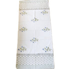 Blue carnation block print bath towel in cotton waffle, 73 by 155 cm, thin, light and quick to dry, Inside