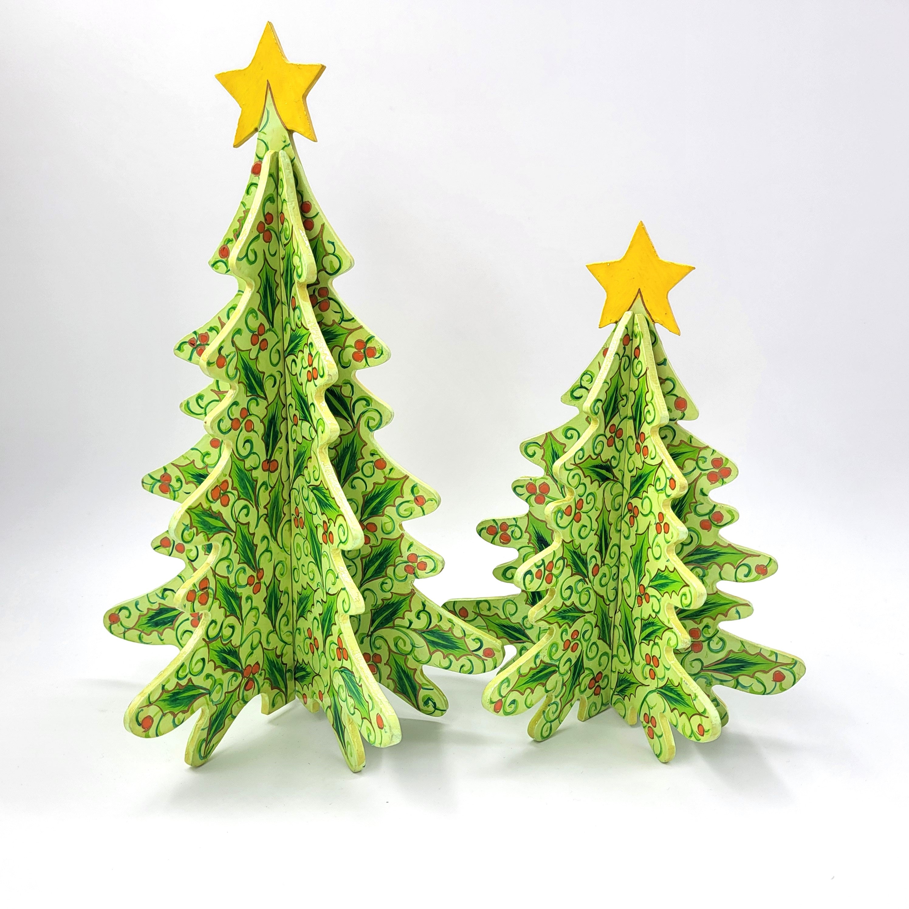 Hand-painted Christmas tree table decoration