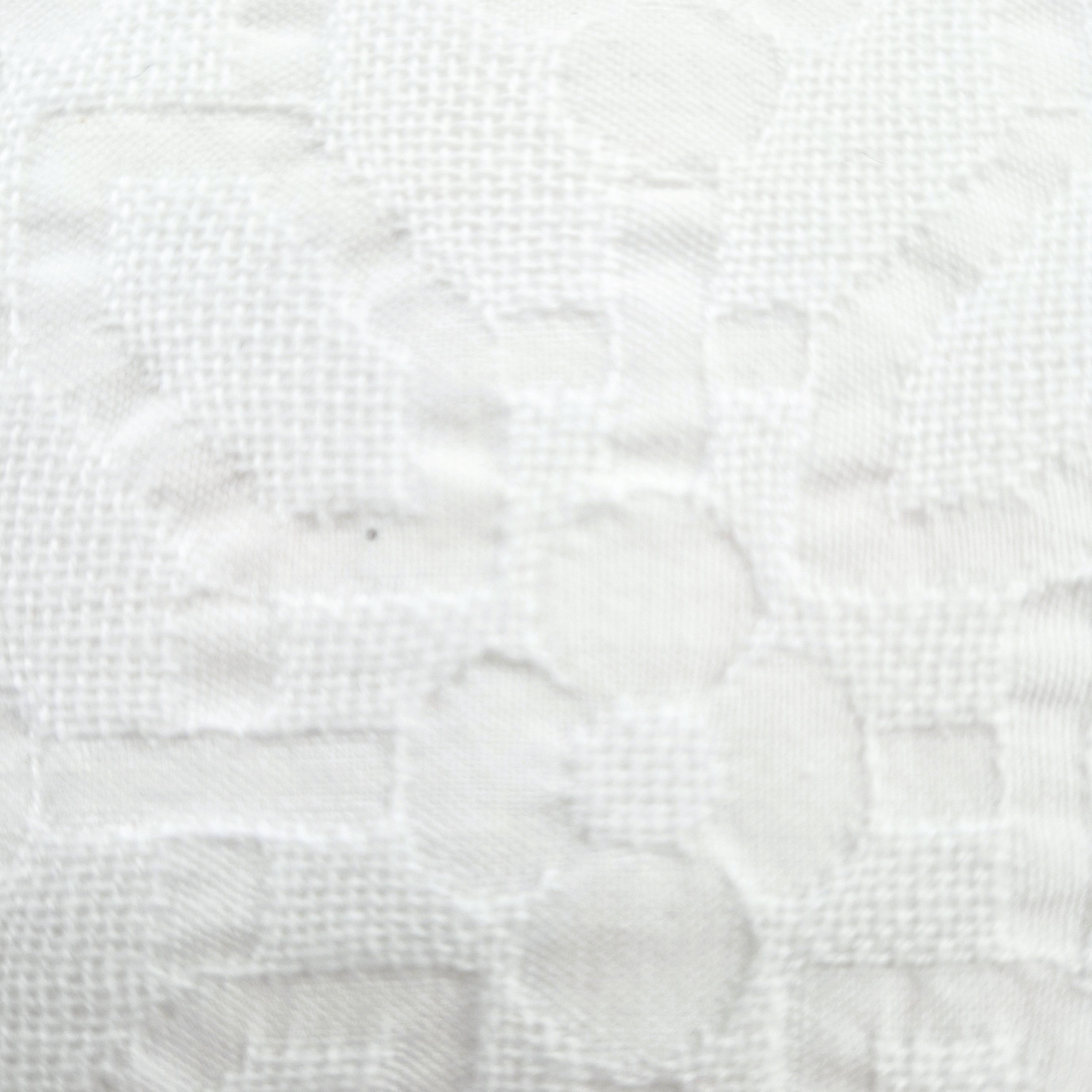 Woven azalea-pattern white cotton duvet cover, king size