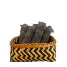 Set of 6 Bo jacquard cotton face towels in charcoal