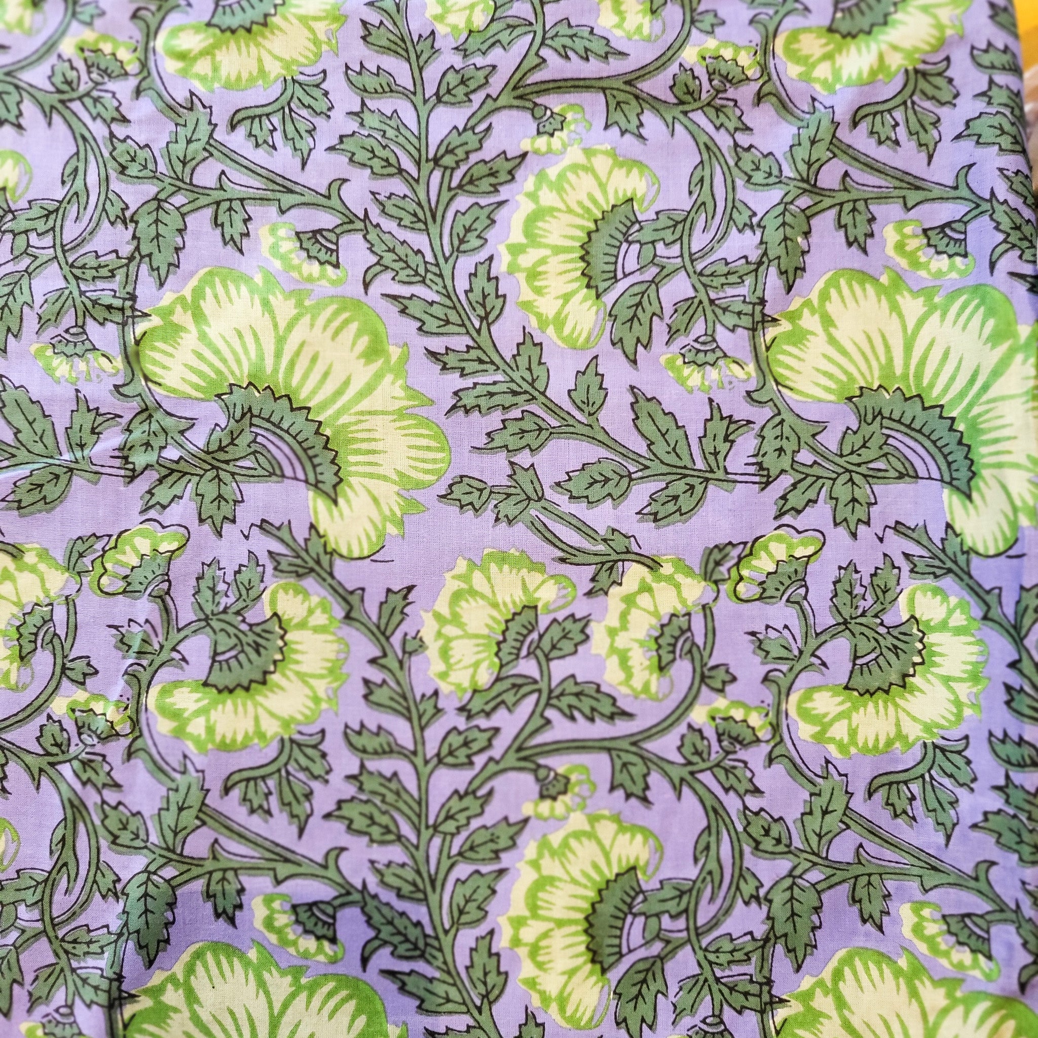 Assorted block-print cotton dinner napkins