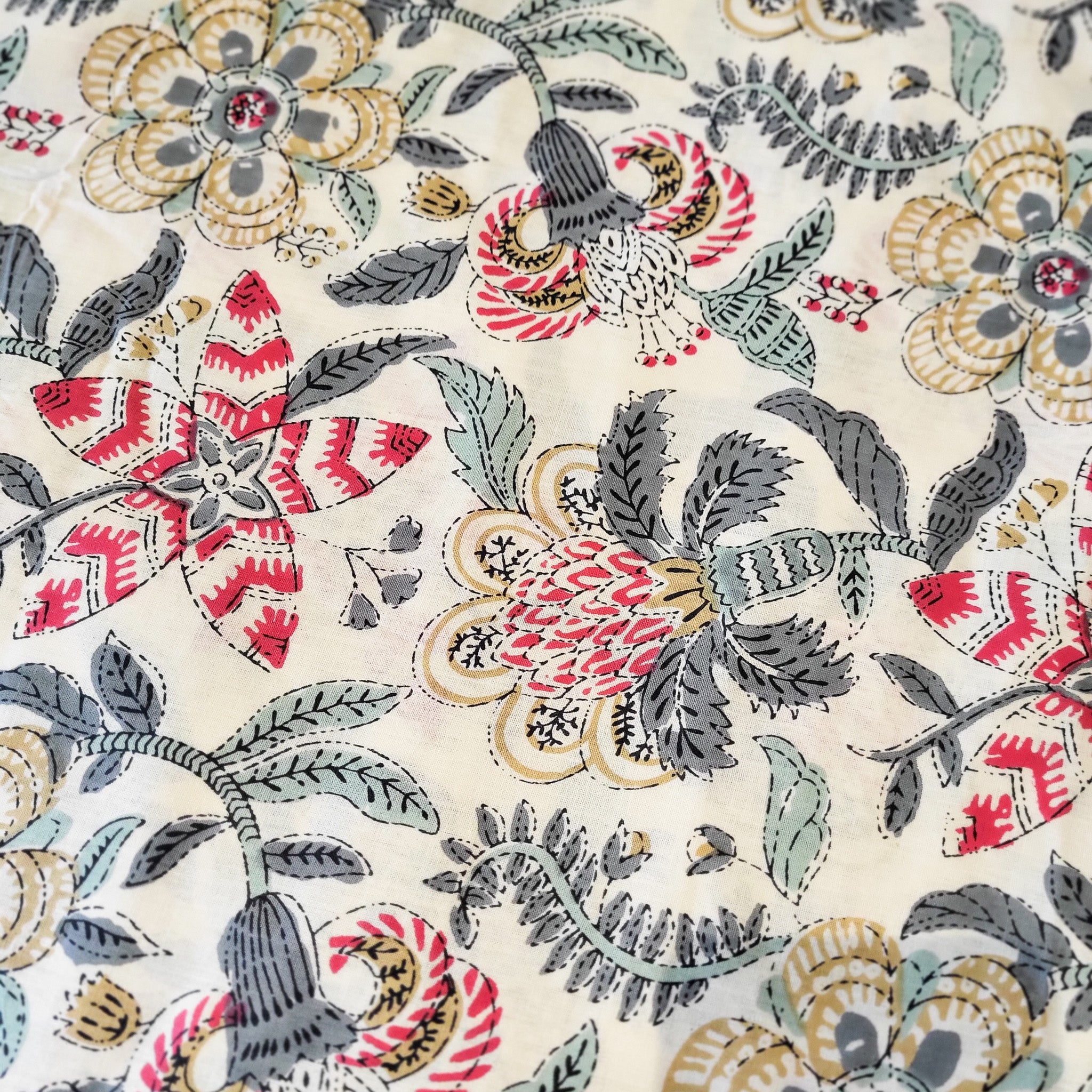 Hand block-printed cotton napkins, 50 cm