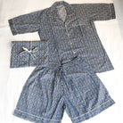 Floral block-print short cotton pyjama set