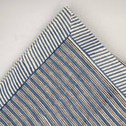 Block-print striped cotton tablecloth with a diagonal stripe border