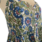 Blue Anna block-print cotton sundress, calf-length