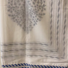 Single dohar blanket with a blue plant print