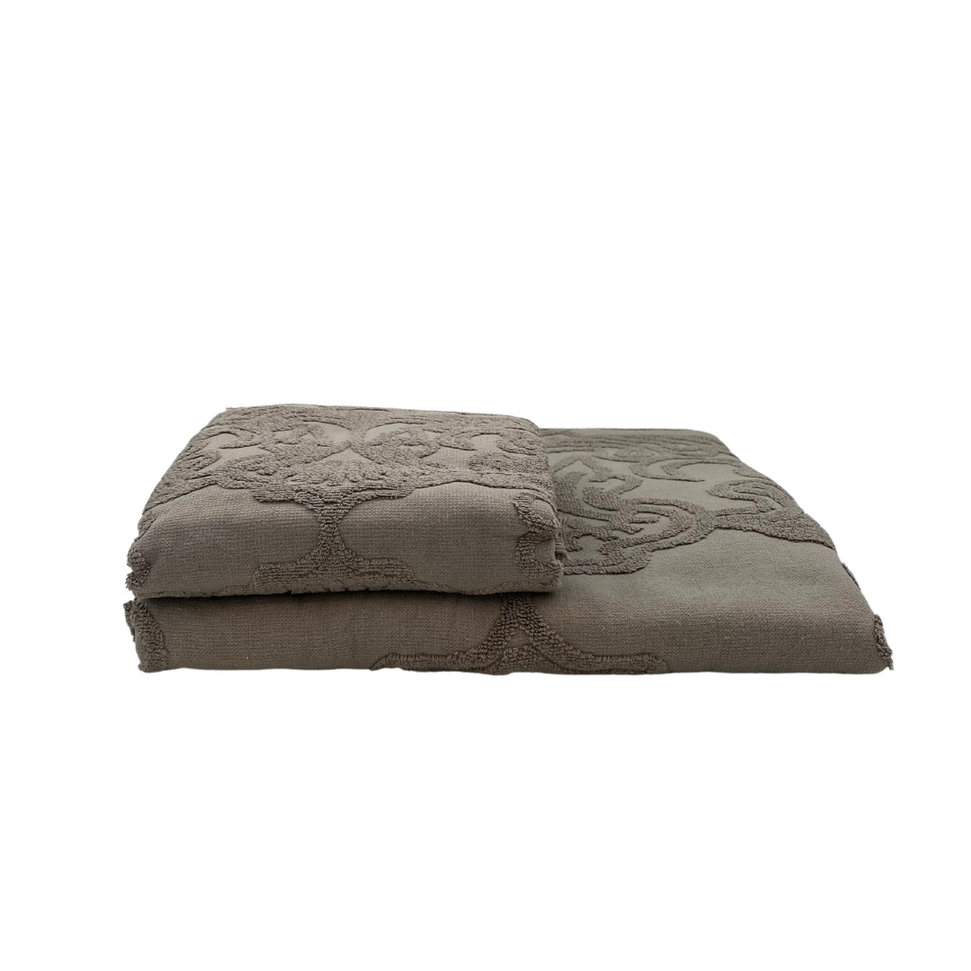 Bo jacquard cotton towel in grey