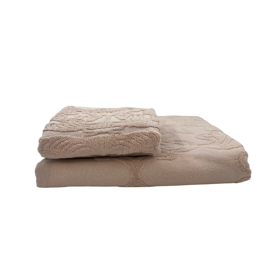 Bo jacquard cotton towel in pearl