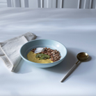 Blue-striped ceramic cereal bowl, 400 ml
