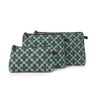 Clover cosmetic bag in aqua, two sizes