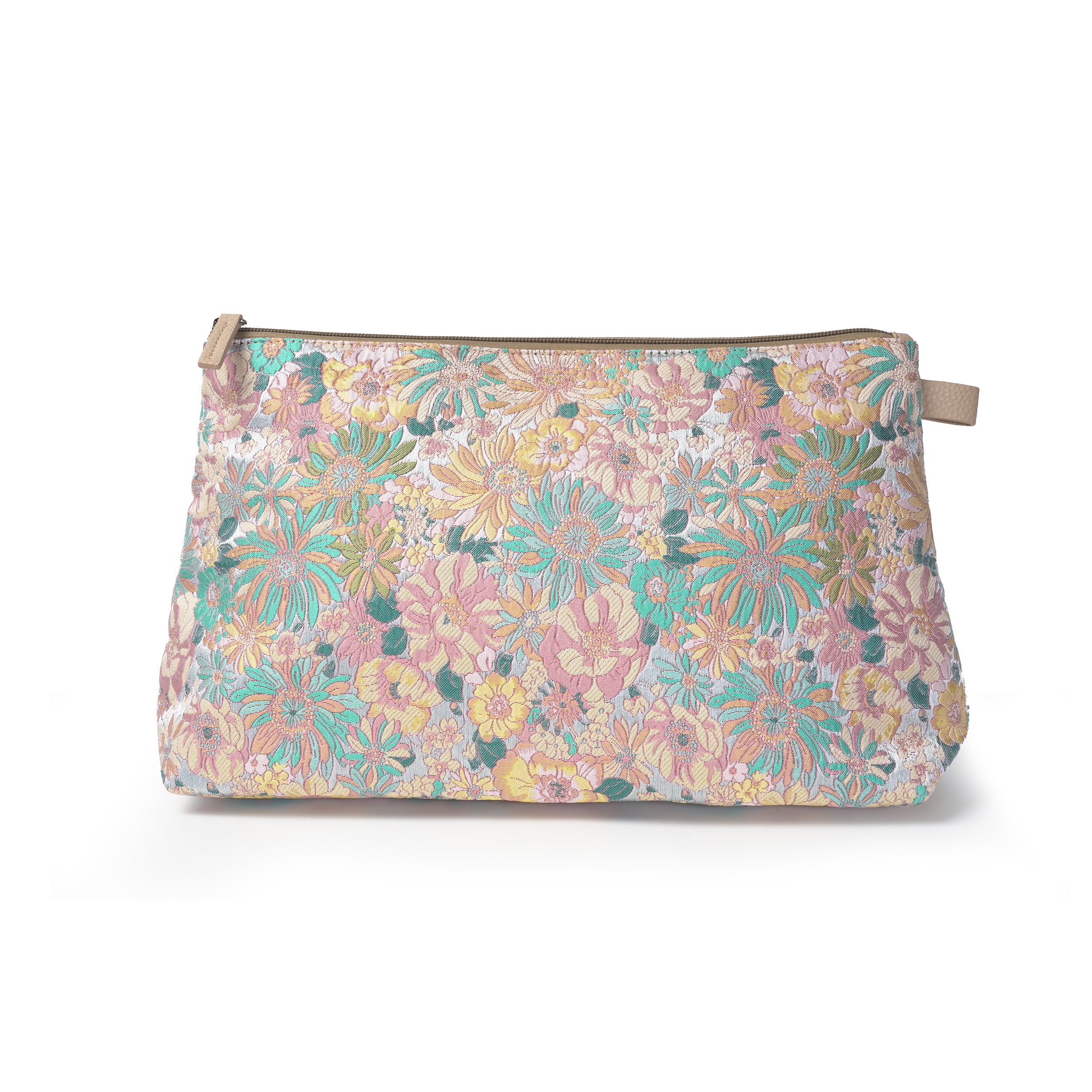 Pink flower cosmetic bag, large