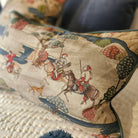 Mongolia cushion in muted beige and blue