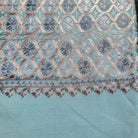Small circle embroidered pashmina, 78 x 210 cm, showing circle pattern close-up