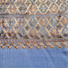 Small circle embroidered pashmina laid flat showing full pattern, 78 x 210 cm