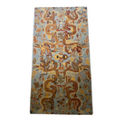 Four-dragon hand-knotted wool rug, detail of the Tibetan weave
