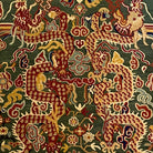 Four-dragon hand-knotted wool rug, Tibetan weave, made in Nepal