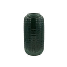 Glazed ceramic vase, blue and green glaze, 30 cm tall