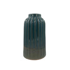 Hand-glazed ceramic vase in blue and green, decorative, Vietnam