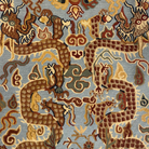 Hand-knotted dragon rug, wool, design detail, Nepal