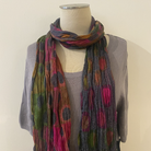 Hand-woven silk scarf with an abstract pattern, 60 x 180 cm, India