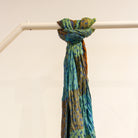 Hand-woven silk Star Diamond scarf, styled, India