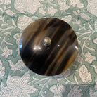 Handcrafted horn powder pot with lid, detail