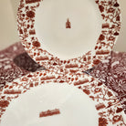 HK Toile Icon fine bone china dinner plate with dim sum motif, Faux