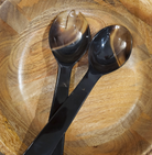 Horn salad server set, natural horn, handcrafted, INSIDE