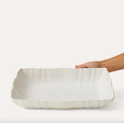 Large white gratin dish, ceramic, oven to table, 35.5 x 23.5 x 6.5 cm
