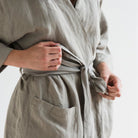 Sunday linen robe, relaxed fit with tie belt, OEKO-TEX flax linen