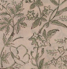 Green floral block-print cotton napkins, set of 2