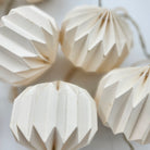 Paper light garland, folding origami baubles, LED lit, 2 m string