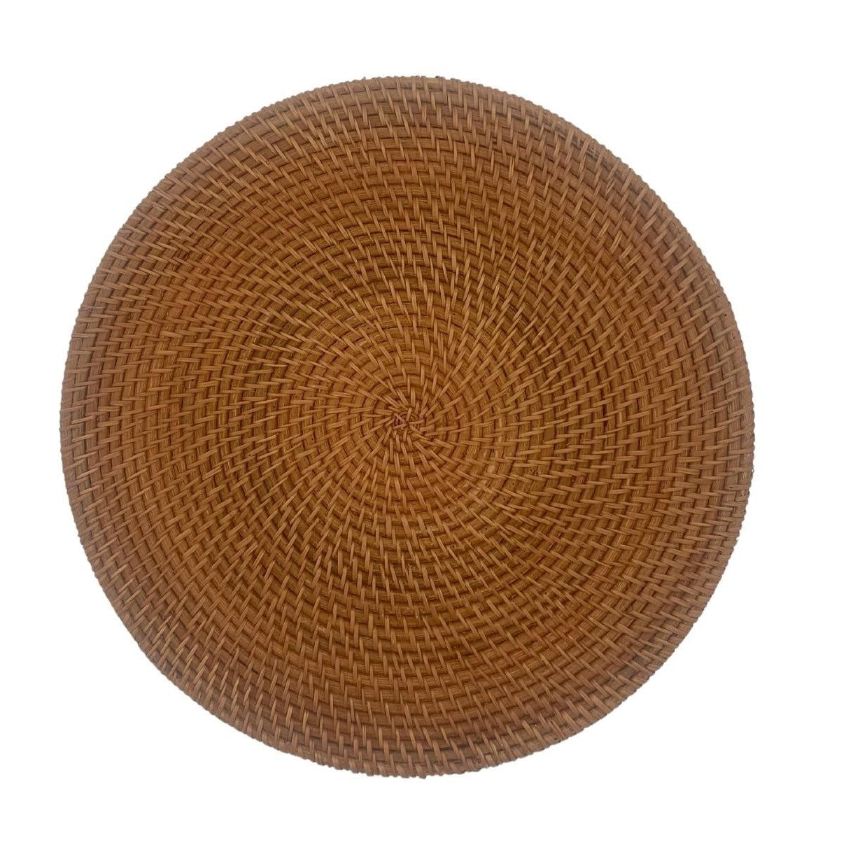 Round woven rattan placemat, natural rattan, 30 cm diameter