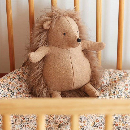 Ray the Hedgehog soft plush toy, voluminous spines, detail view