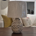White linen lamp shade, simple contemporary design, suits any lamp