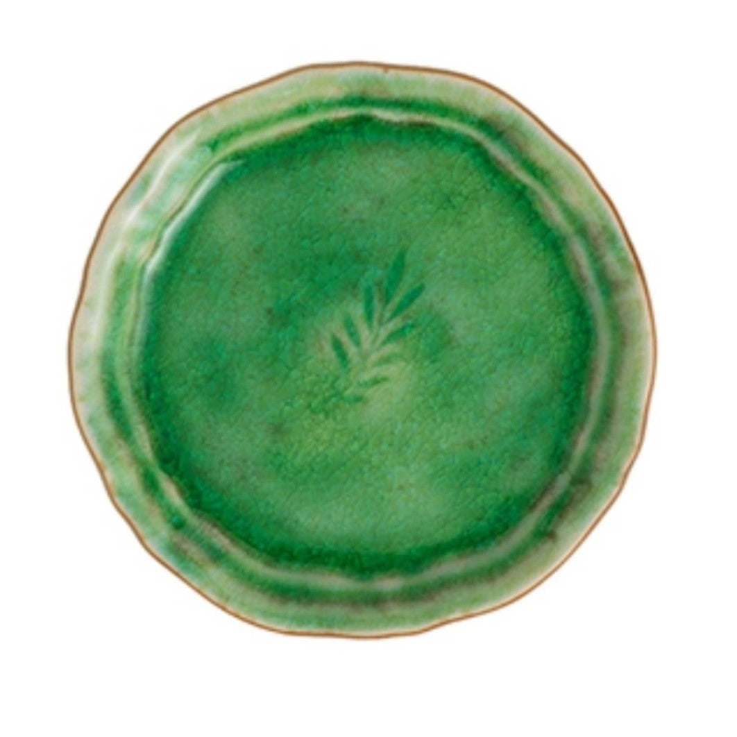 Sthal amuse bouche side plate in seaweed green ceramic, 16 cm