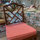 Striped chair cushion for the Pimlico chair, detail view