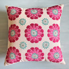 Suzani Butah Motif linen cushion, floral embroidery detail