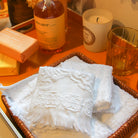 White Bo cotton face towels, set of 6