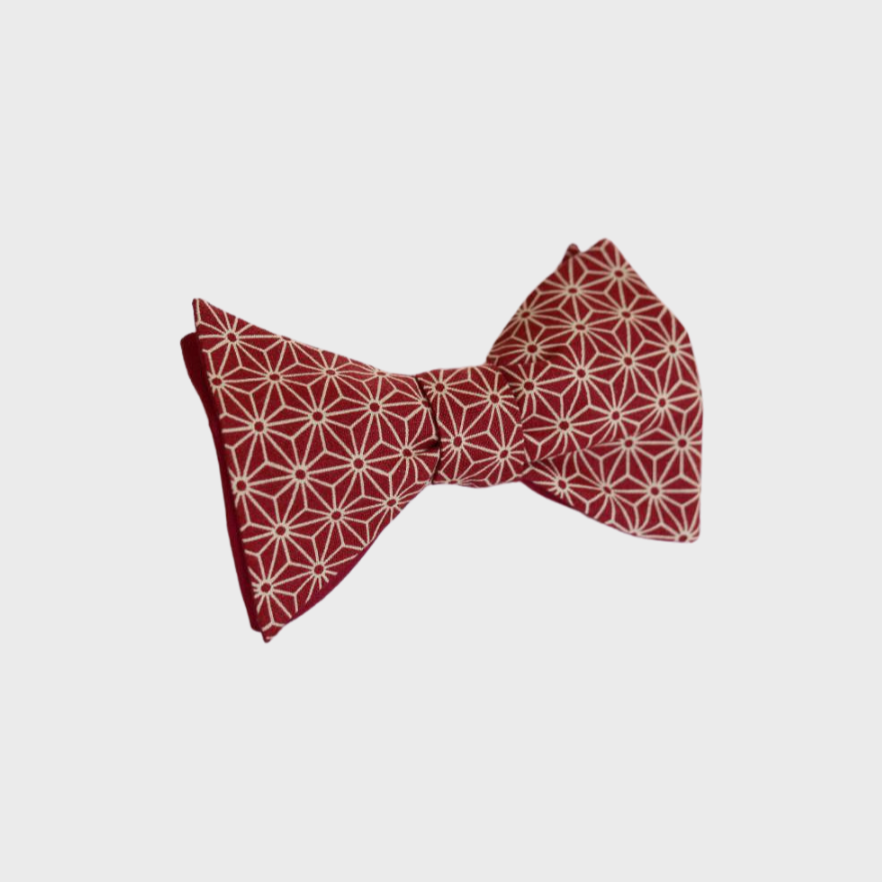 Bow Tie - Burgundy Asanoha Japanese - The Great Diggers