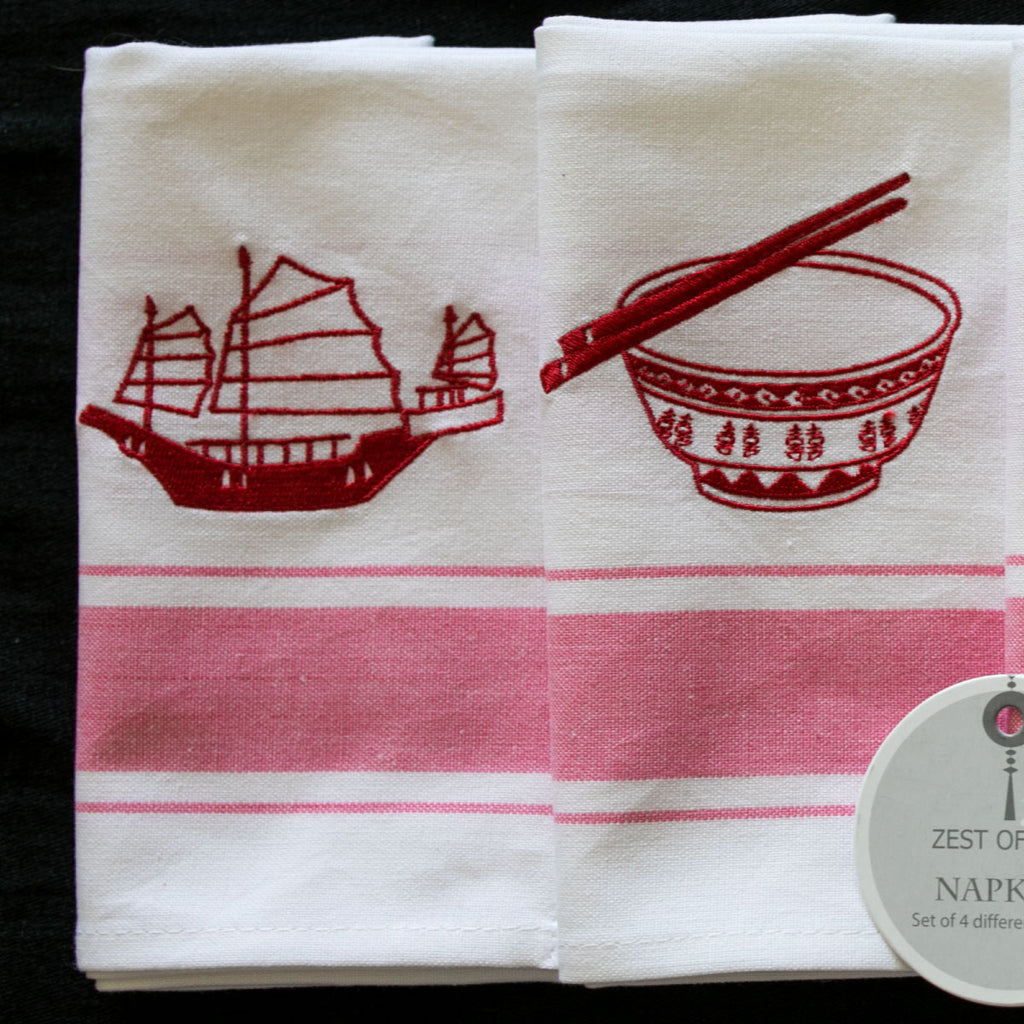 Zest of Asia Red Hong Kong Design Napkins s/4 - Zest of Asia, INSIDE Hong Kong